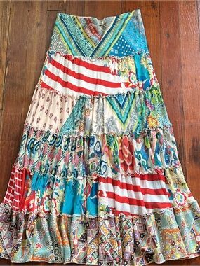 Johnny Was Tiers of Happiness Boho Maxi Skirt